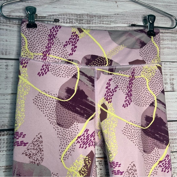 Athleta Girl XL High Rise Chit Chat Tight Purple Yellow - Picture 2 of 9
